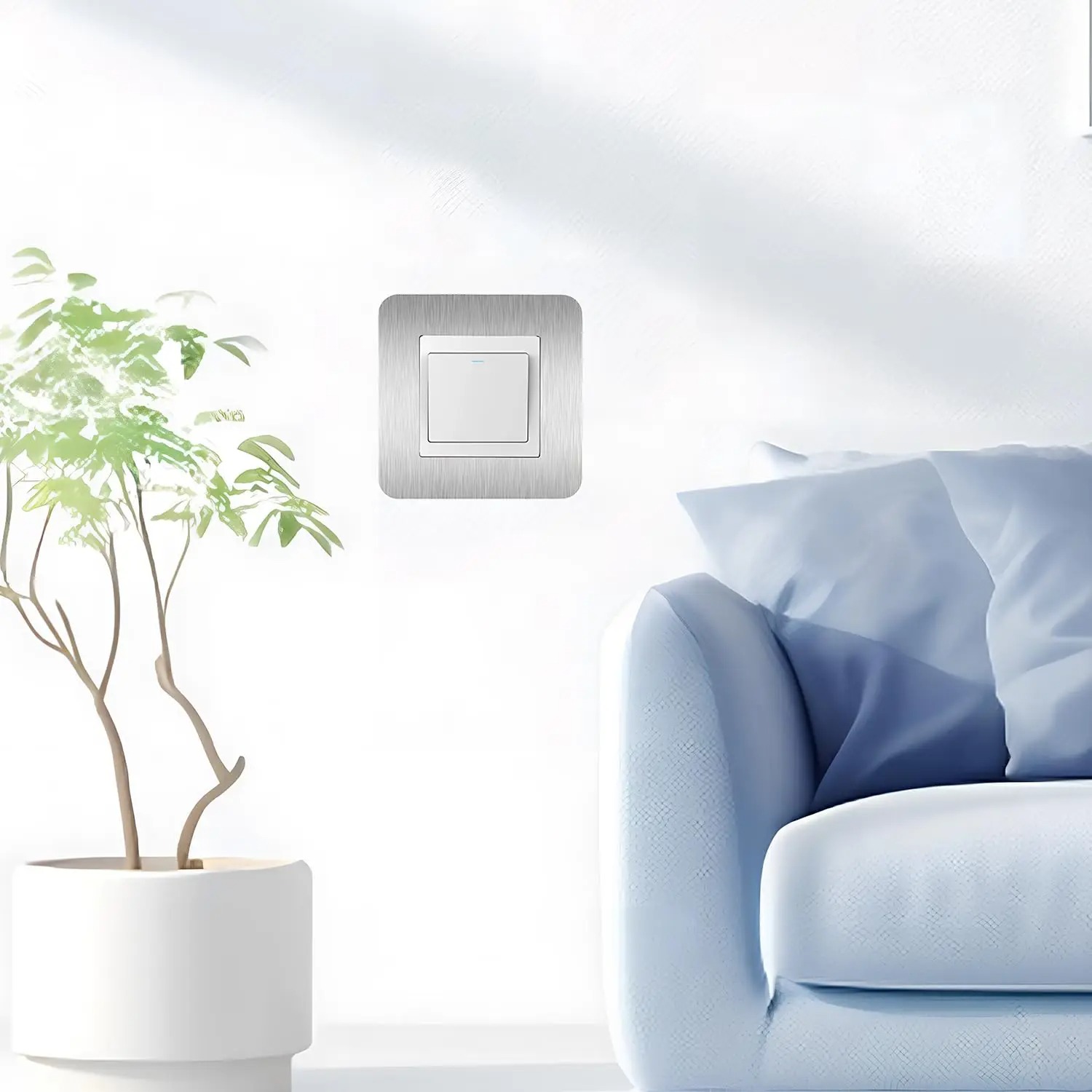 Decor Lighting Uk - 은색 자체 접착식 전등 스위치 서라운드