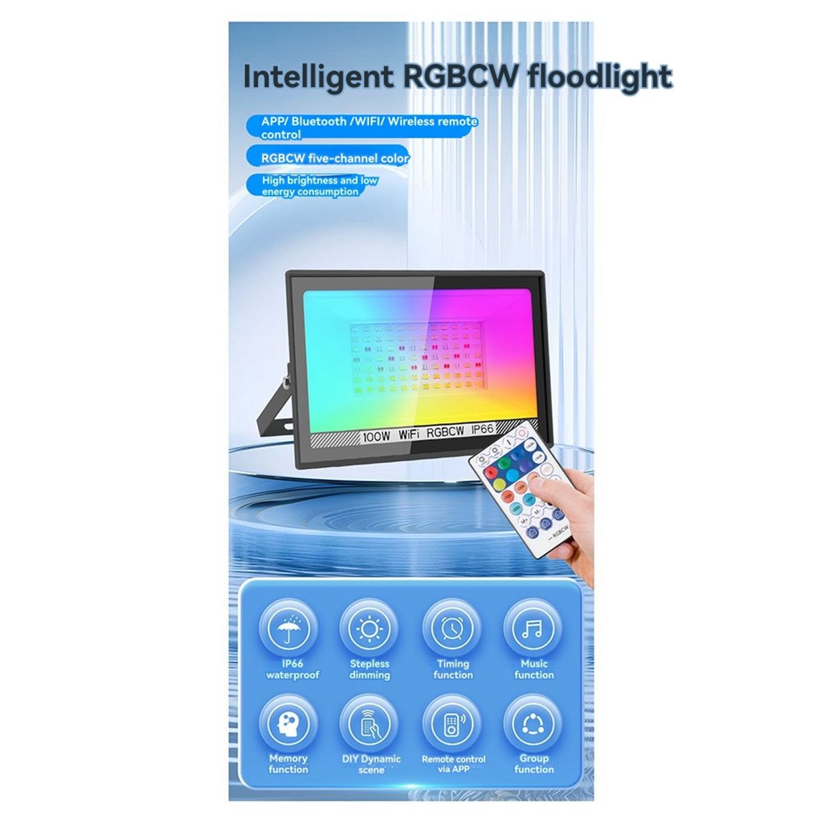 Decor Lighting Uk - Nices 100W RGBCW LED 투광 조명