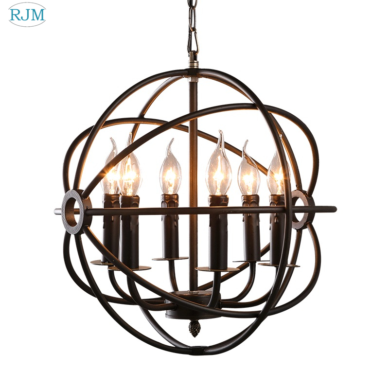 Lzpz Rui Decor Lighting Store - 미국 산업 로프트 촛불 샹들리에 빈티지