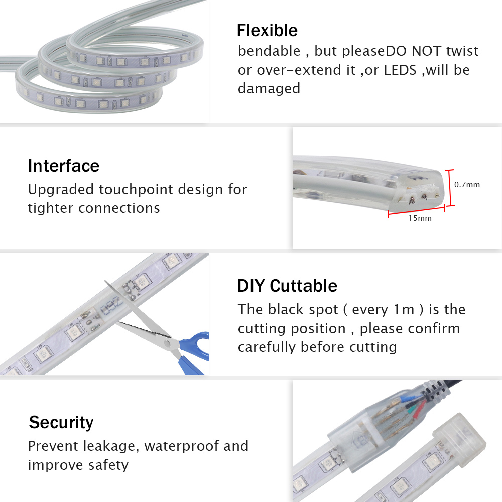 220V 블루투스 RGB LED 스트립 라이트 5050 - Decor Lighting Uk 리뷰 및 가격