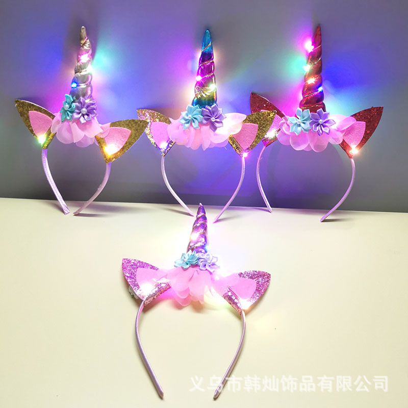 소녀들을 위한 새로운 할로윈 귀여운 유니콘 머리띠, 핑 - Unique Lighting Decor 리뷰 및 가격