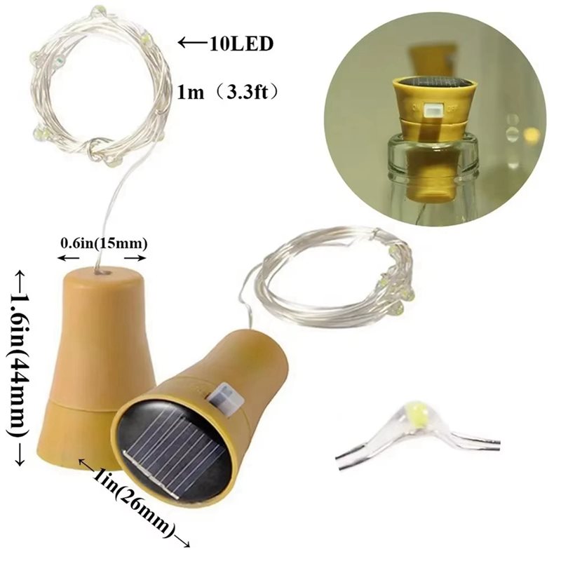 ABHU 20개입 태양광 와인병 스트링 라이트 10LE - Decor Lighting Cork 리뷰 및 가격