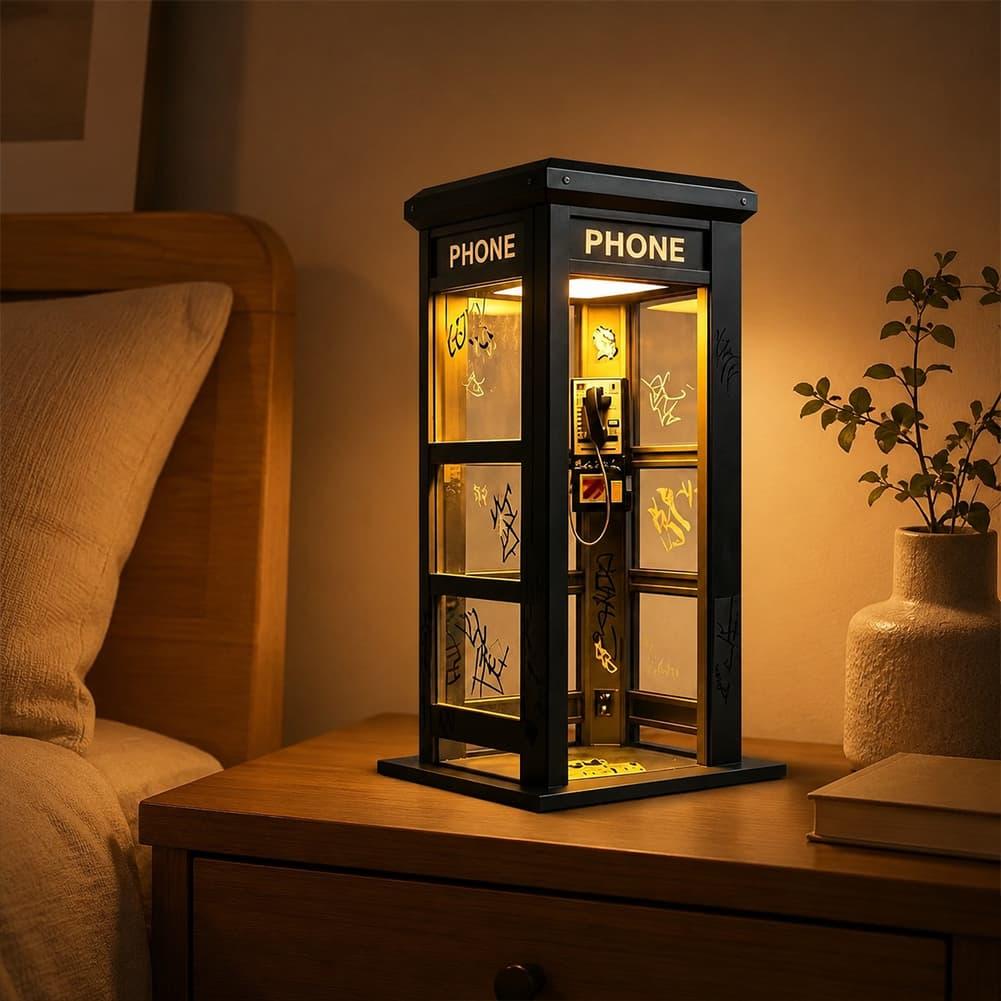 레트로 그래피티 전화 부스 테이블 램프 미니 런던 전화 - Lighting Decor Bedroom 리뷰 및 가격
