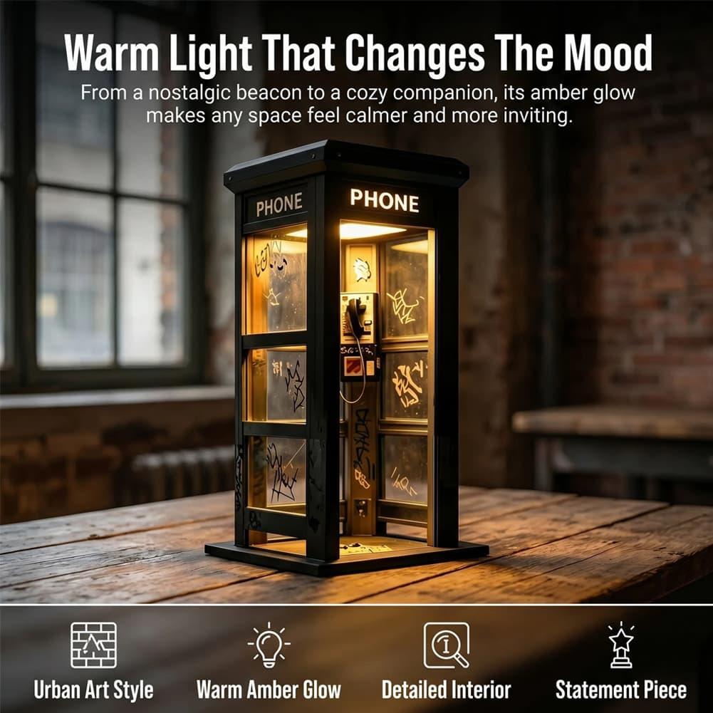 레트로 그래피티 전화 부스 테이블 램프 미니 런던 전화 - Lighting Decor Bedroom 리뷰 및 가격