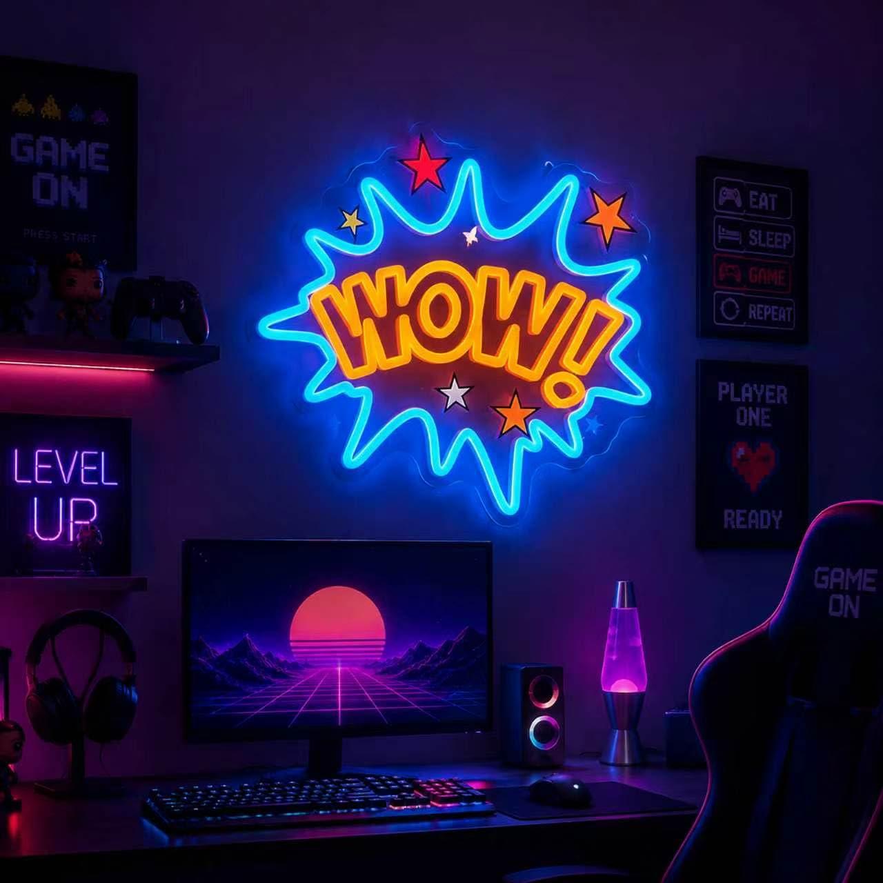 WOW 네온사인 USB 조광 LED 네온 조명 - 침실 - Lighting Decor Wow 리뷰 및 가격