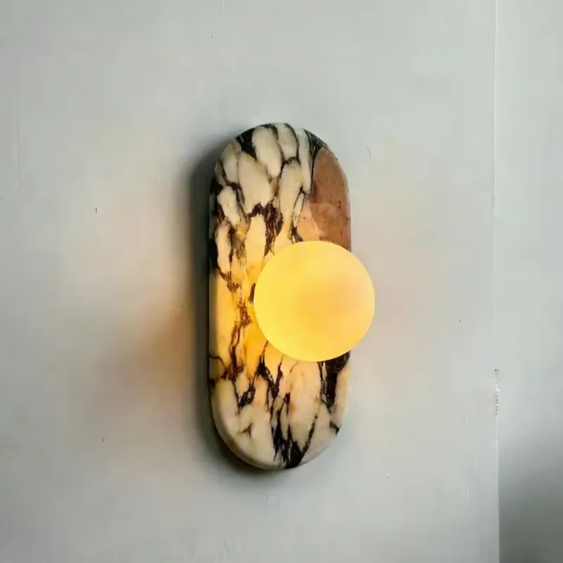 SJX 미니멀리스트 내추럴 칼라카타 비올라 대리석 벽등 - Lighting Decor Bedroom 리뷰 및 가격