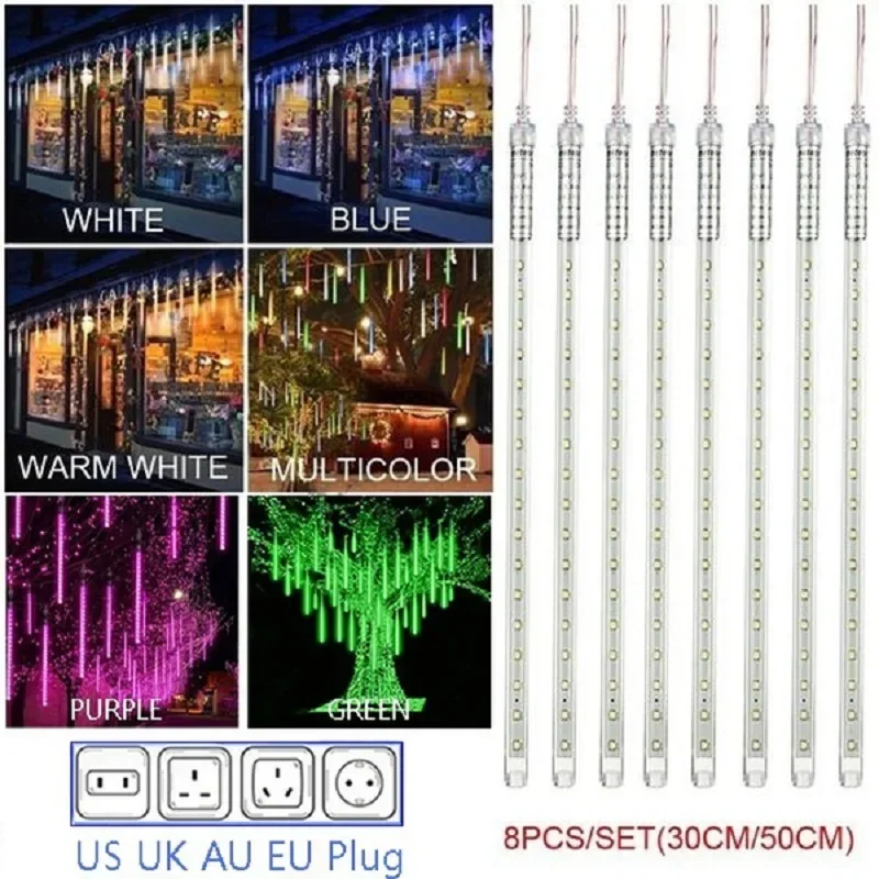 30cm /50cm 방수 유성우 비 8 튜브 LED 문 - Decor Lighting Uk 리뷰 및 가격