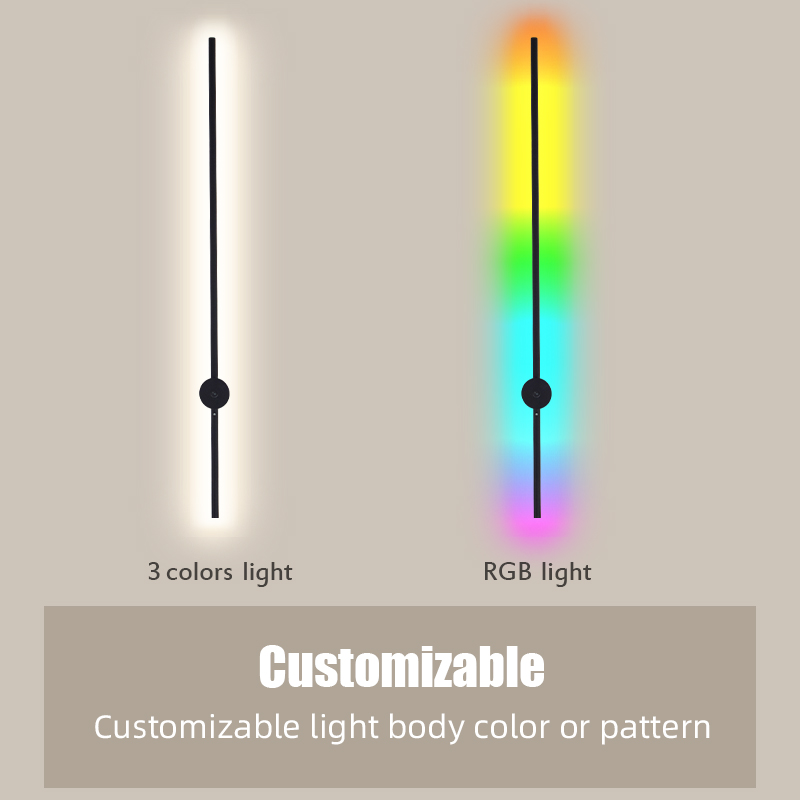 현대적인 충전식 LED 벽등 블랙 알루미늄 바디 선형  - Lighting Decor Bedroom 리뷰 및 가격