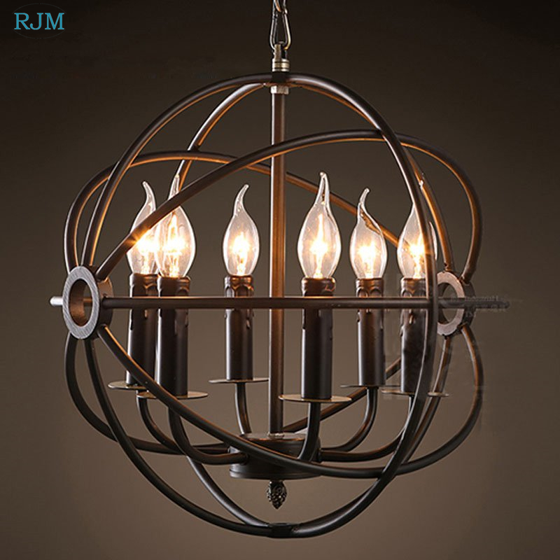 미국 산업 로프트 촛불 샹들리에 빈티지 라운드 철 케이 - Lzpz Rui Decor Lighting Store 리뷰 및 가격