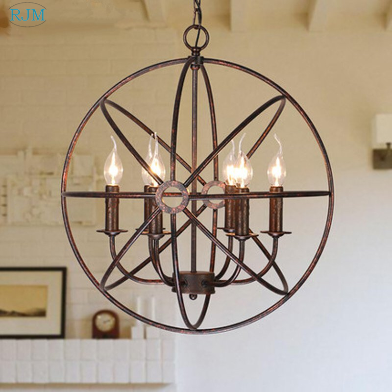 미국 산업 로프트 촛불 샹들리에 빈티지 라운드 철 케이 - Lzpz Rui Decor Lighting Store 리뷰 및 가격