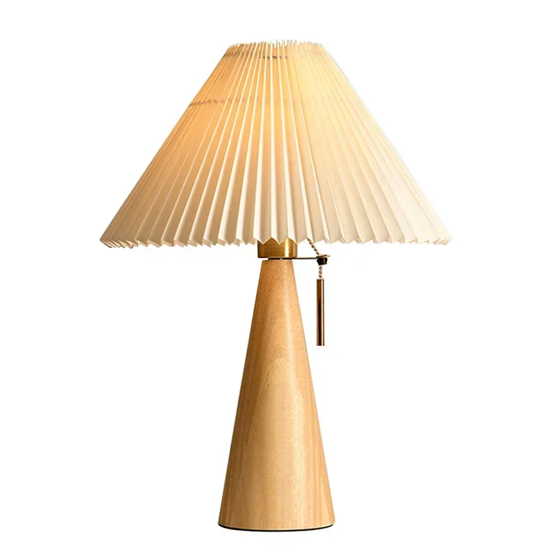 레트로 주름 테이블 램프 북유럽 스타일 원목 조명 침실 - Lighting Decor Bedroom 리뷰 및 가격