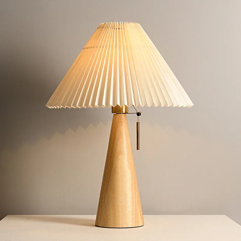 레트로 주름 테이블 램프 북유럽 스타일 원목 조명 침실 - Lighting Decor Bedroom 리뷰 및 가격