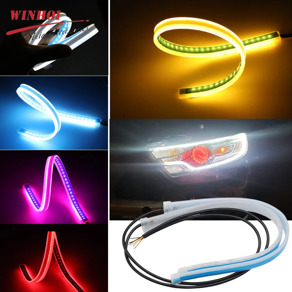 2PCS 자동차 LED DRL 주간 러닝 라이트 유연한 - Ambient Led Strip 리뷰 및 가격