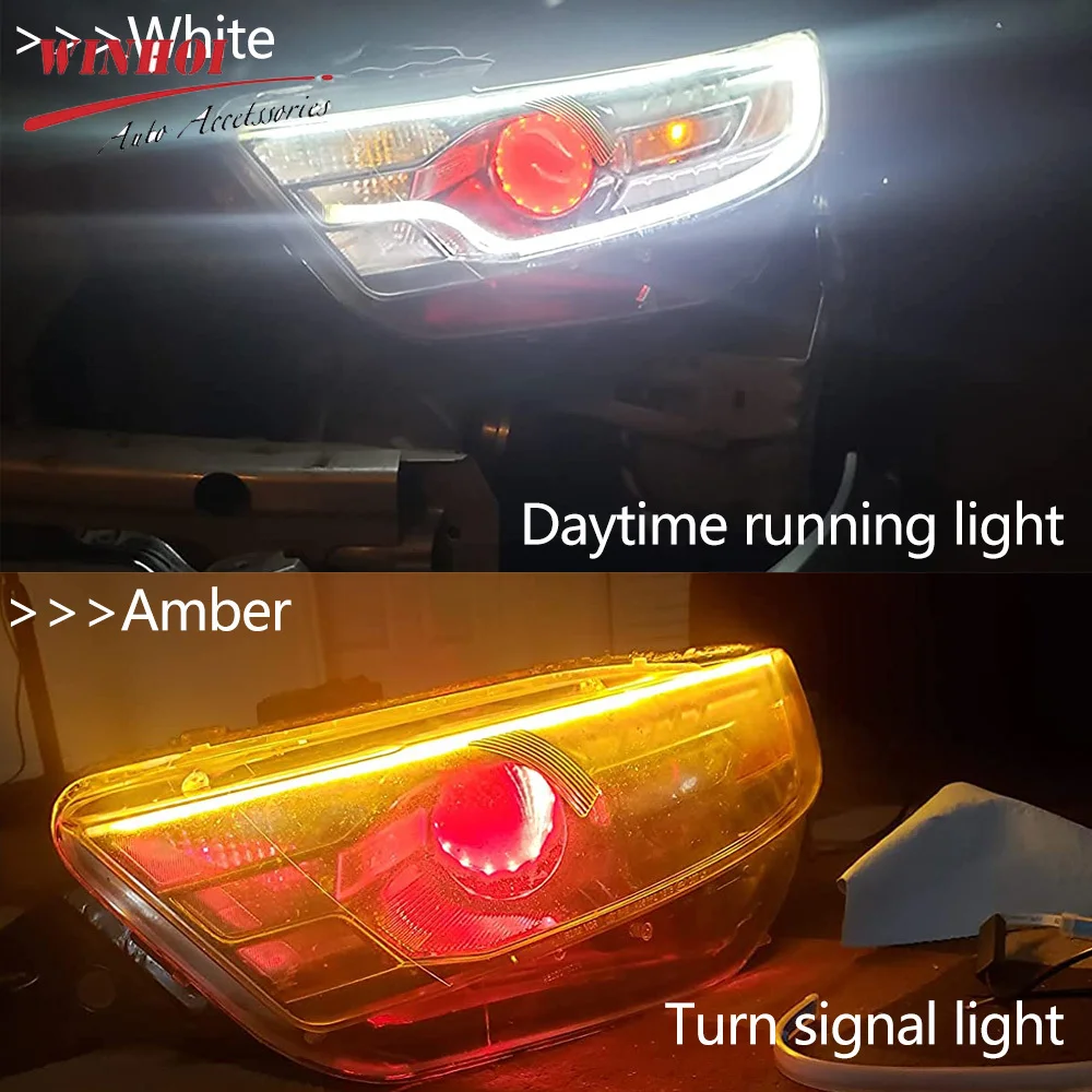 2PCS 자동차 LED DRL 주간 러닝 라이트 유연한 - Ambient Led Strip 리뷰 및 가격
