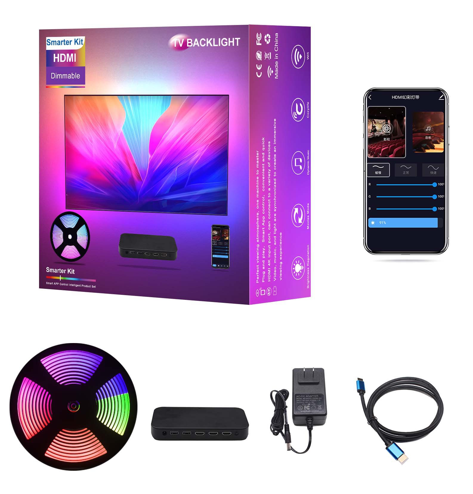 RGBIC 스마트 앰비언트 TV 조명 키트 HDMI 싱 - Ambient Led Strip 리뷰 및 가격